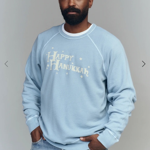 THE GREAT. Blue college sweatshirt Hanukkah Sweatshirt rare unisex - Picture 7 of 8